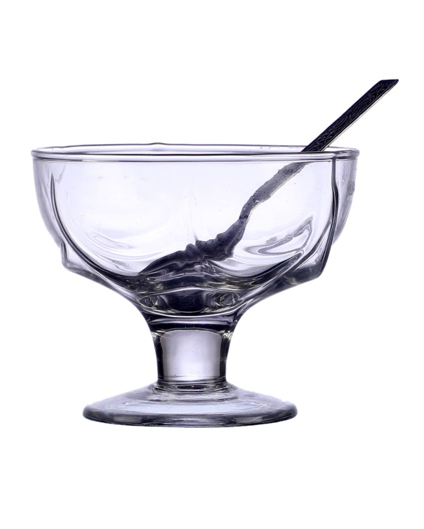 Transparent Ice Cream Bowls & Spoons | Set of 12