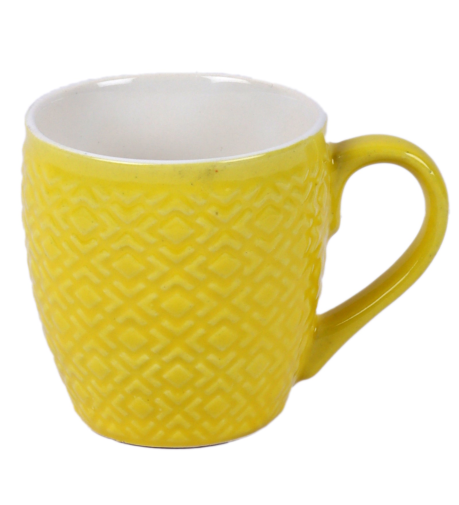 Radian Ceramic Tea & Coffee Cups | Set Of 6 |180Ml Yellow