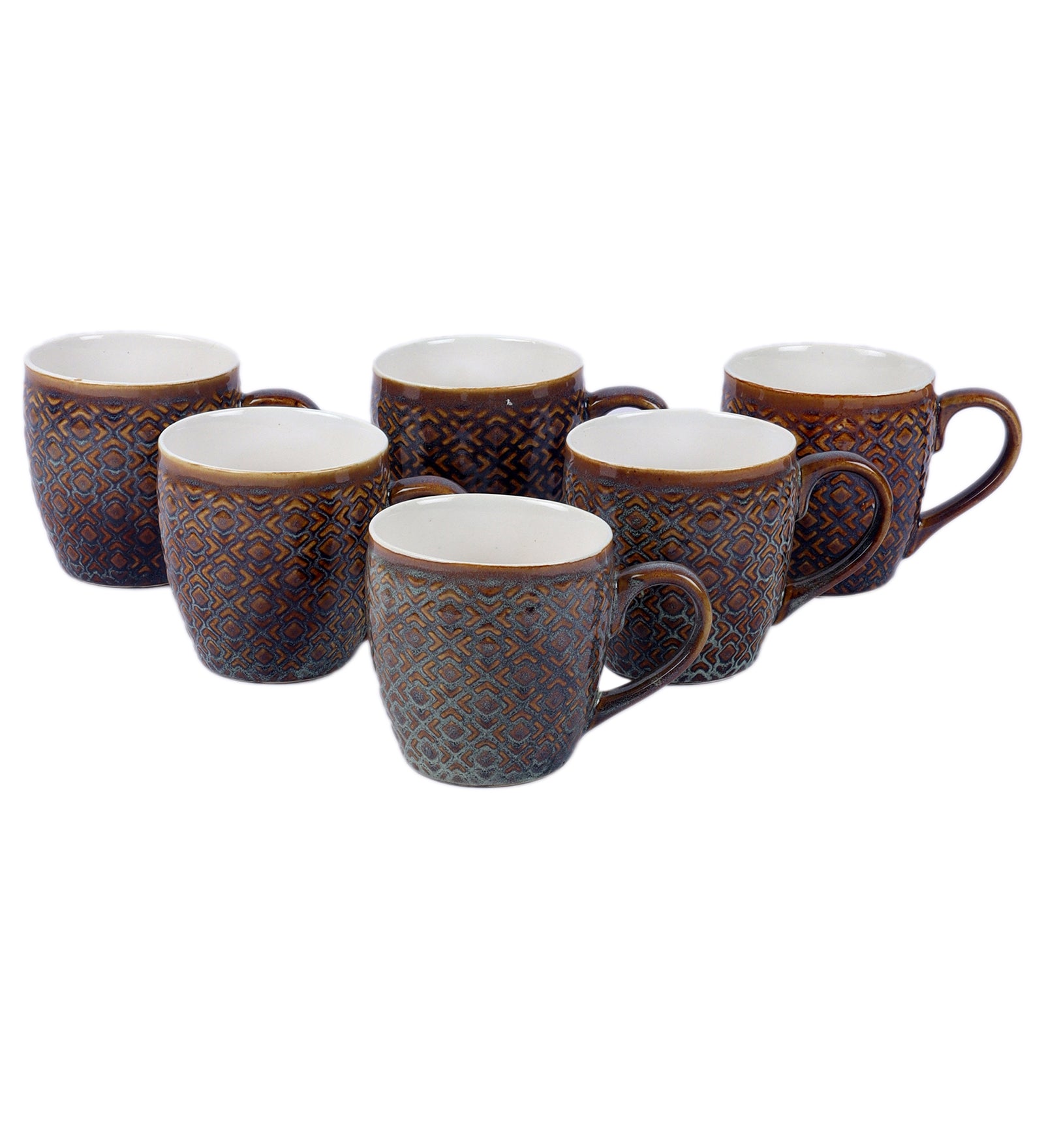 Radian Ceramic Tea & Coffee Cups | Set Of 6 |180Ml Grey