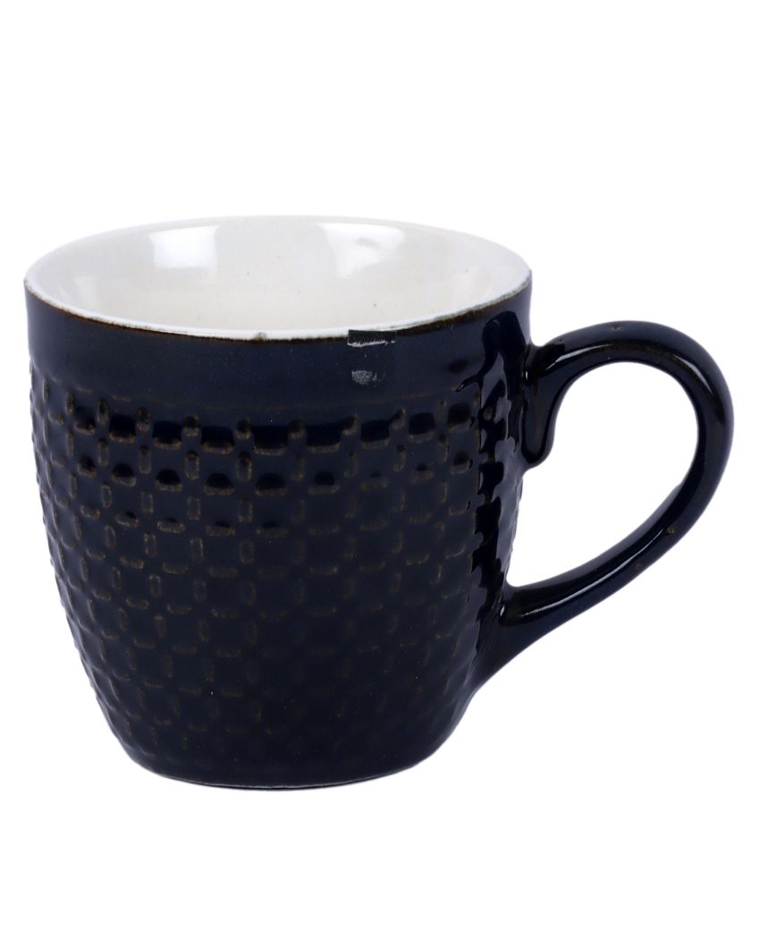 Black Ceramic Tea & Coffee Cups | Set Of 6 | 150Ml