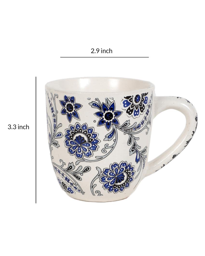 Jacinto Print Ceramic Tea Coffee Mugs | Set of 6