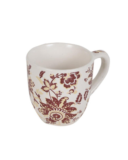 Rosa Print Ceramic Tea Coffee Mugs | Set of 6