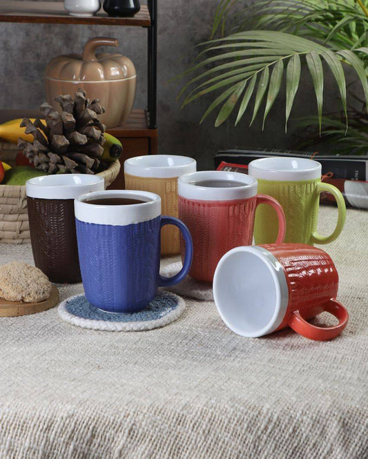 Sweater Shaped Ceramic Tea Coffee Mugs | Set of 6