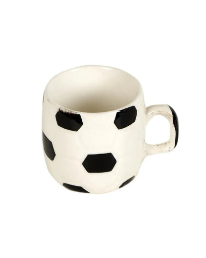 Black Colour Football Shaped Ceramic Tea Cups | Set Of 6