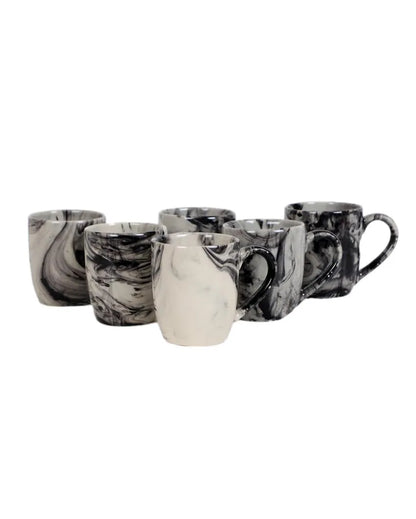 Italian Print Ceramic Tea Coffee Mugs | Set of 6