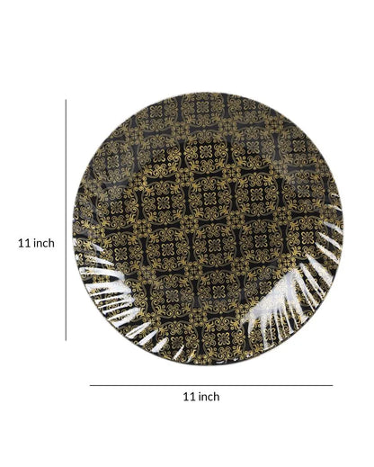 Abstract Black Gold Melamine Dinner Set | Pack of 46 Pcs