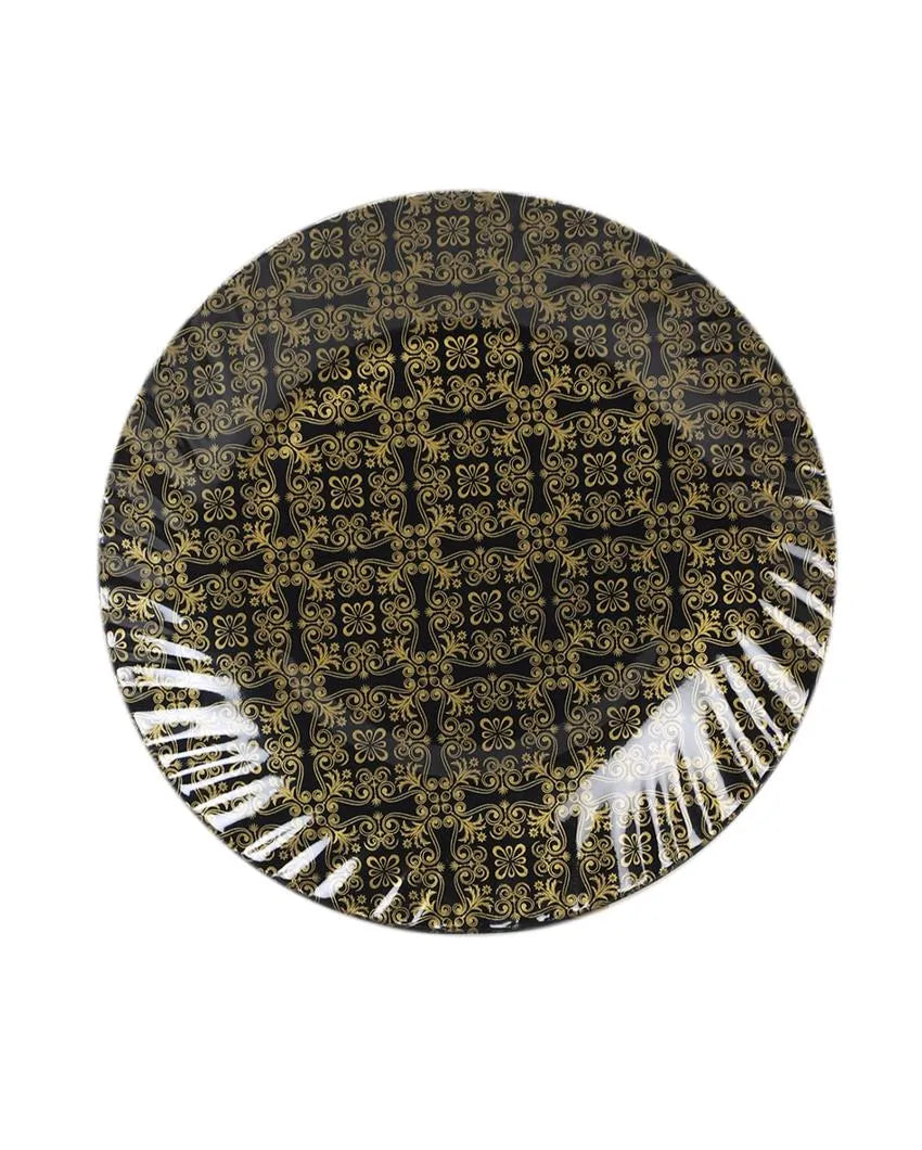 Abstract Black Gold Melamine Dinner Set | Pack of 46 Pcs