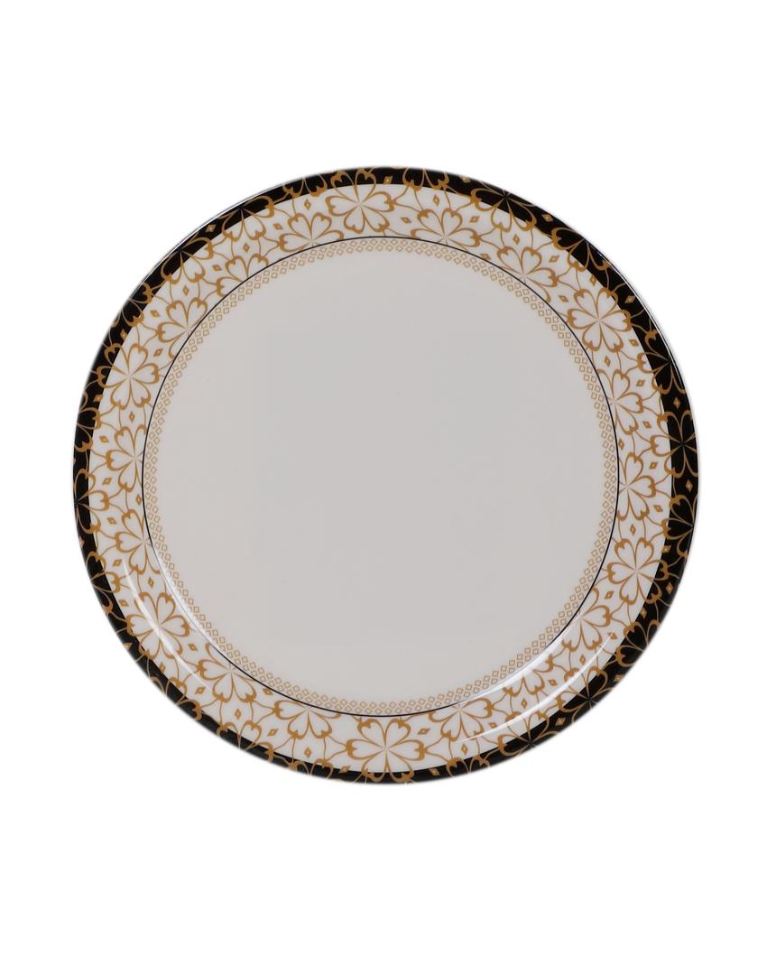 White Gold Abstact Printed Melamine Dinner Set | Pack of 41 Pcs