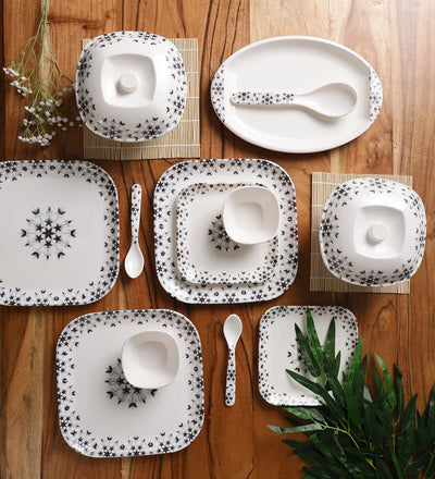 Stars Printed Square Melamine Dinner Set