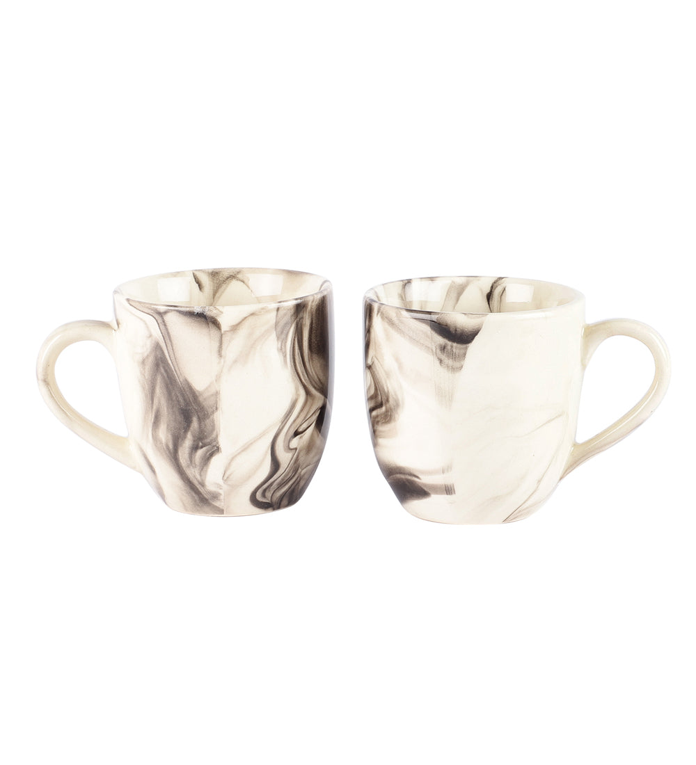 Smoky Italian Printed  Ceramic Tea Cups | Set Of 6 | 200Ml