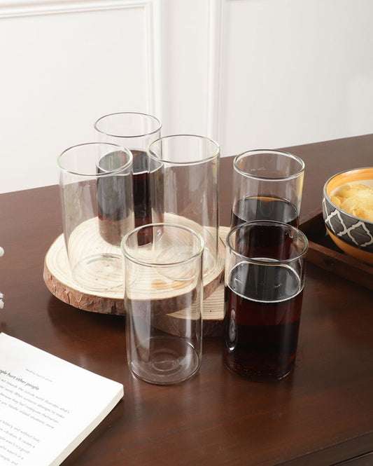 Simple Transparent Water & Juice Glasses | Set Of 6 | 300Ml