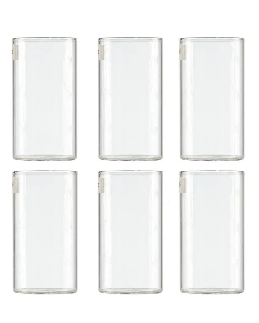 Simple Transparent Water & Juice Glasses | Set Of 6 | 300Ml