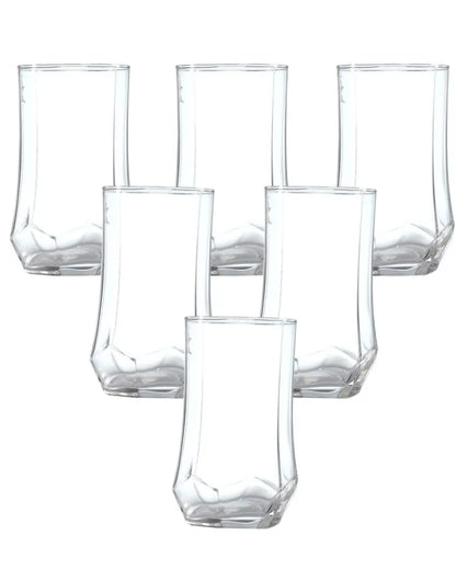 Regular Uses Transparent Water & Juice Glasses | Set Of 6 | 300Ml - Dusaan