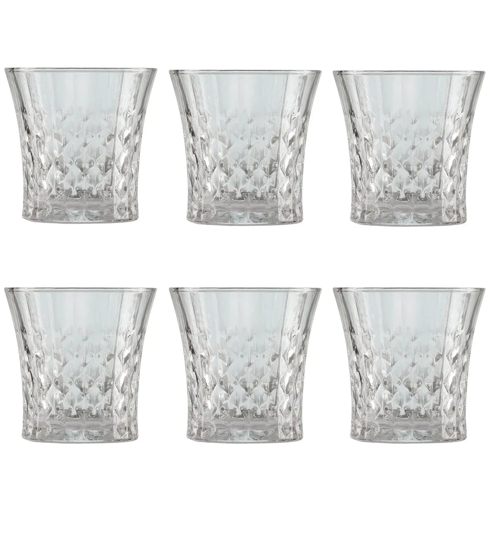 Liner Designed Whiskey Glasses | Set Of 6 | 300Ml