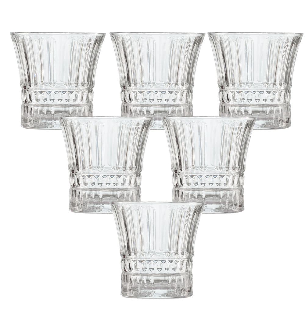 Lady Diamond Shaped Whiskey Glasses | Set Of 6 | 300Ml