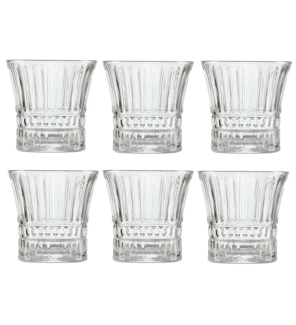 Lady Diamond Shaped Whiskey Glasses | Set Of 6 | 300Ml