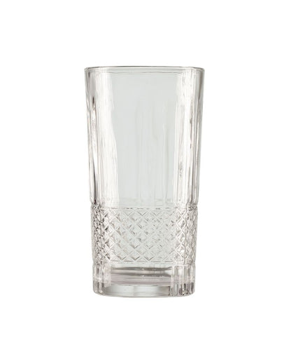 Cris-Cross Lined Shaped Water Glasses | Set Of 6 | 300Ml