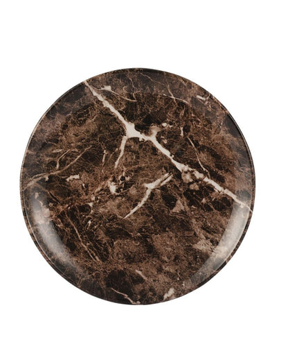 Brown Marble Textured Melamine Plates With Bowls Dinner Set