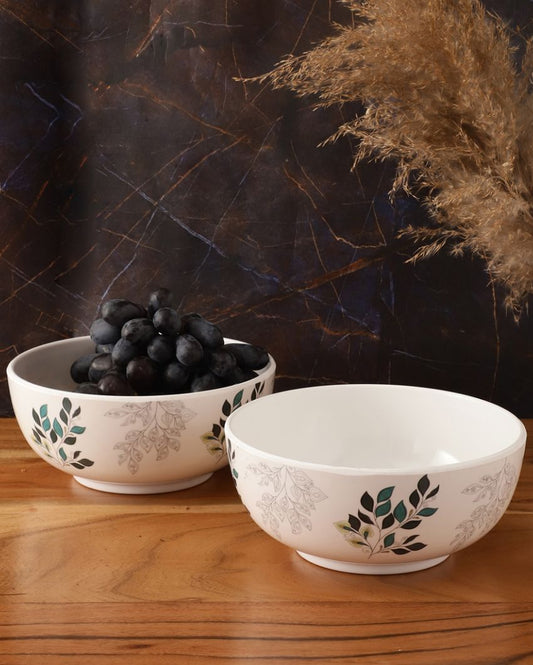 Floral Design Melamine Bowls | Set Of 2 | 300Ml
