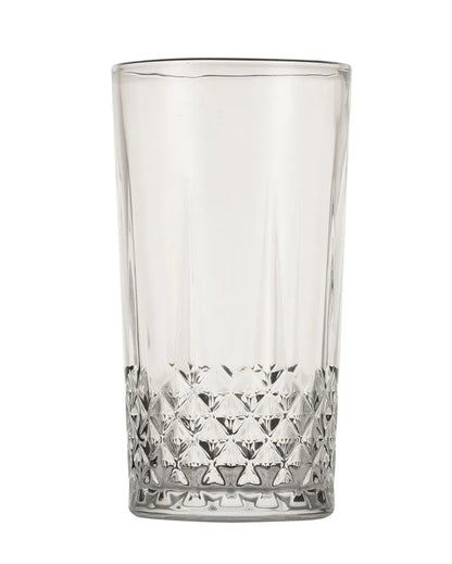 Transparent Diamond Cut Juice Glasses | Set Of 6 | 300Ml