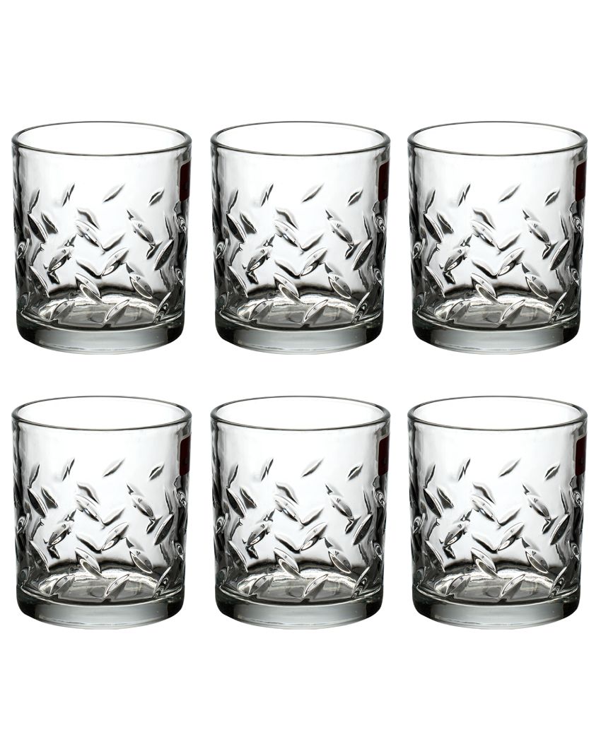 Leaf Cut Shaped Water & Juice Glasses | Set Of 6 | 220Ml