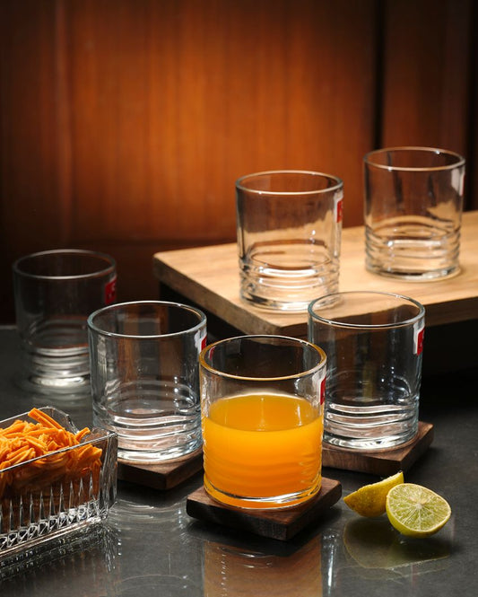 Ringer Shaped Water & Juice Glasses | Set Of 6 | 220Ml
