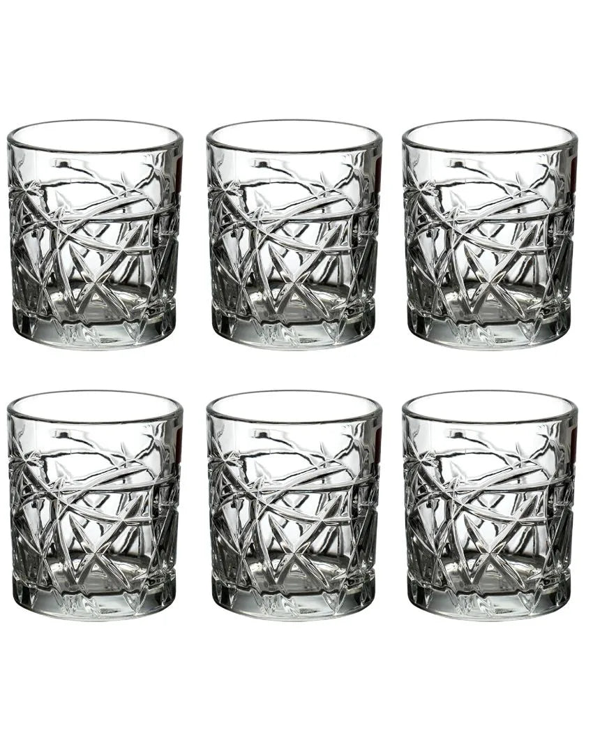 Liner Cut Shaped Water & Juice Glasses | Set Of 6 | 220Ml