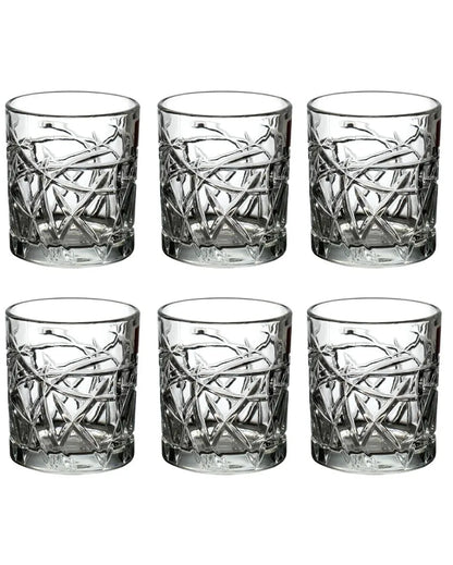 Liner Cut Shaped Water & Juice Glasses | Set Of 6 | 220Ml