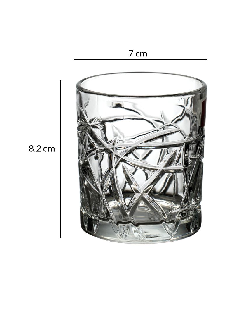 Liner Cut Shaped Water & Juice Glasses | Set Of 6 | 220Ml