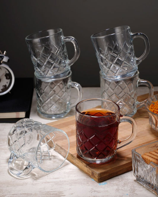 Bricked Shaped Tea & Coffee Cups | Set Of 6 | 220Ml
