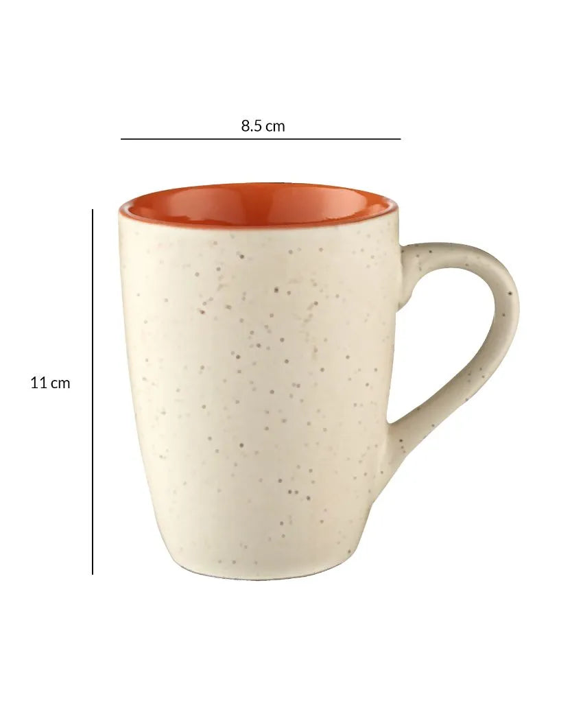 Modern Ceramic Coffee Mugs | Set Of 2 | 300Ml White