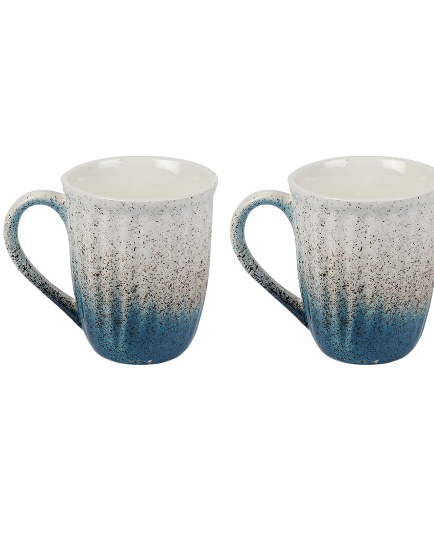 White Karela Shaped  Ceramic Coffee Mugs | Set Of 2 | 250 Ml