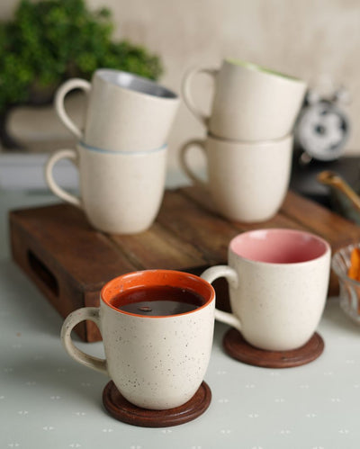 Marble Designed Ceramic Coffee Mugs | Set Of 6