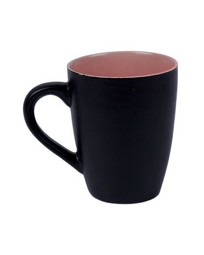 Black Matt Ceramic Tea Coffee Mugs | Set Of 6