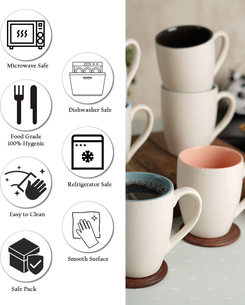 Marble Designed Ceramic Coffee Mugs | Set Of 6