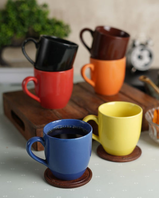 Vero Coffee Ceramic Milk Mugs | Set Of 6 | 300 Ml