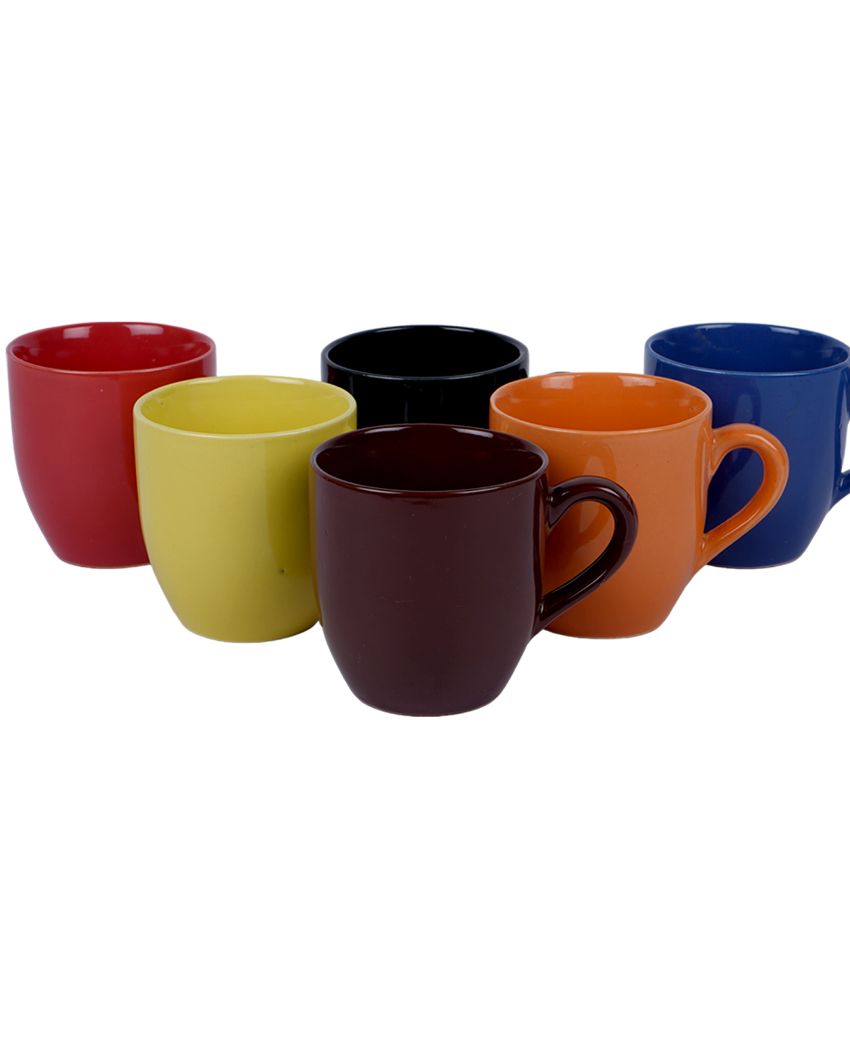 Vero Coffee Ceramic Milk Mugs | Set Of 6 | 300 Ml