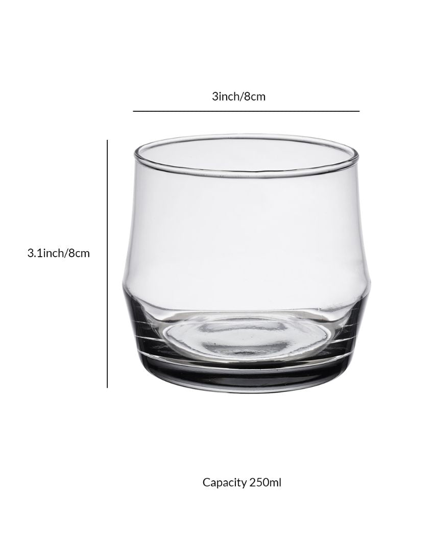 Conical Round Shaped Whisky Glasses |Set Of 6 | 250 Ml