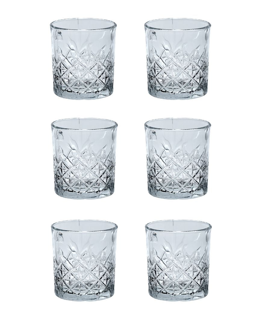 Cutting Whisky Glasses | Set Of 6 | 360 Ml