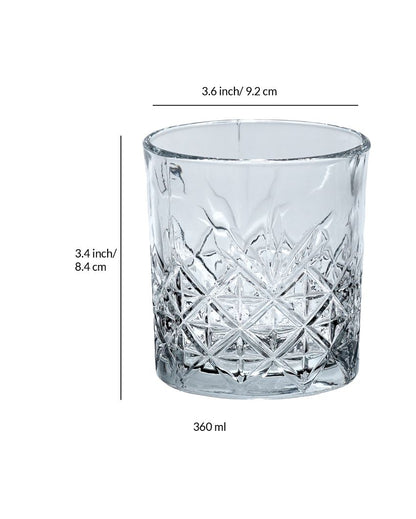 Cutting Whisky Glasses | Set Of 6 | 360 Ml