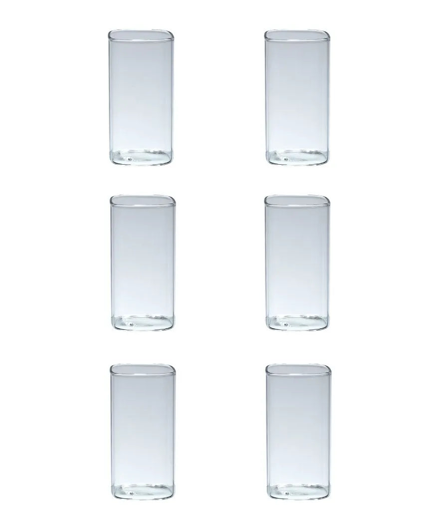 Square Shaped Water Juice Glasses | Set Of 6 | 260 Ml