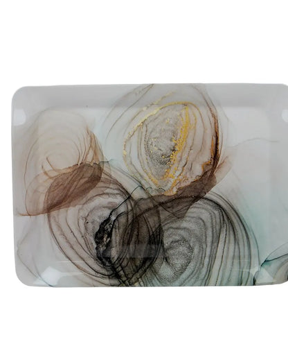 Cream Abstract Print Melamine Serving Trays | Set Of 3