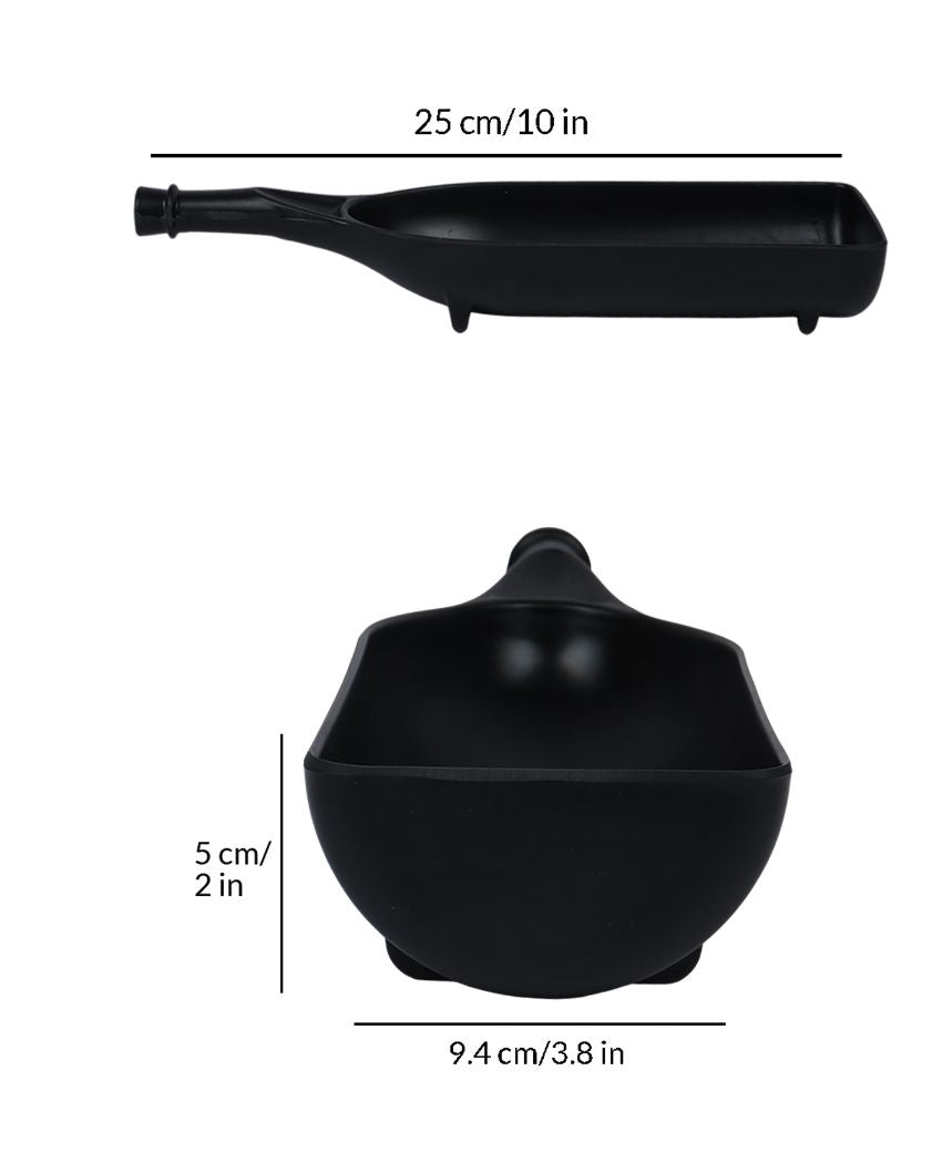 Black Bottle Shaped Melamine Serving Platters | Set Of 4