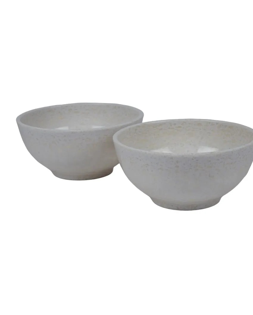 White Marble Coloured Melamine Serving Bowls | Set Of 2