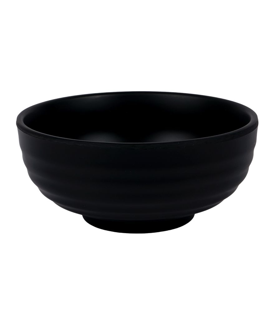 Heavy Black Ringer Shaped Melamine Serving Bowls | Set Of 2