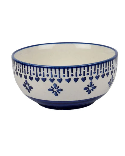 Blue Abstact Printed Ceramic Serving Bowls | Set Of 4