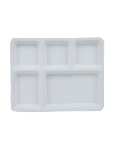 White Acrylic 5 Portion Plates | Set Of 4