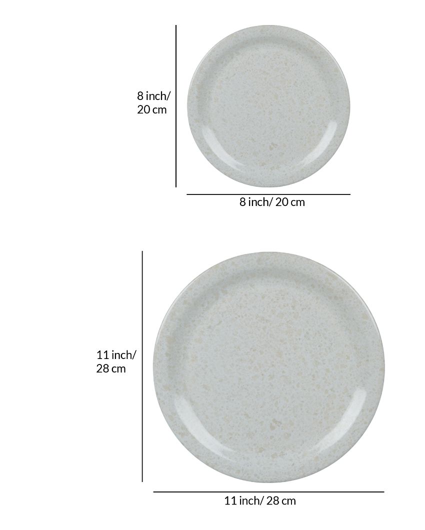 White Marble Designed Melamine Dinner Set | Set Of 18 Pcs