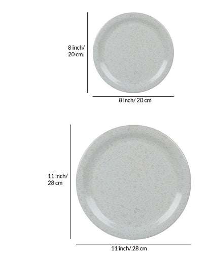 White Marble Designed Melamine Dinner Set | Set Of 18 Pcs