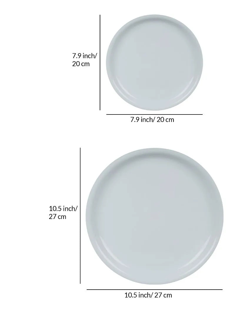 Acrylic 6 Full & 6 Quarter Plates Set